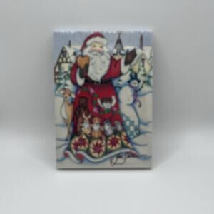 Jim Shore Inner Circle Canvas Print Picture Santa Snowman Deer Bear Rabbit 2016